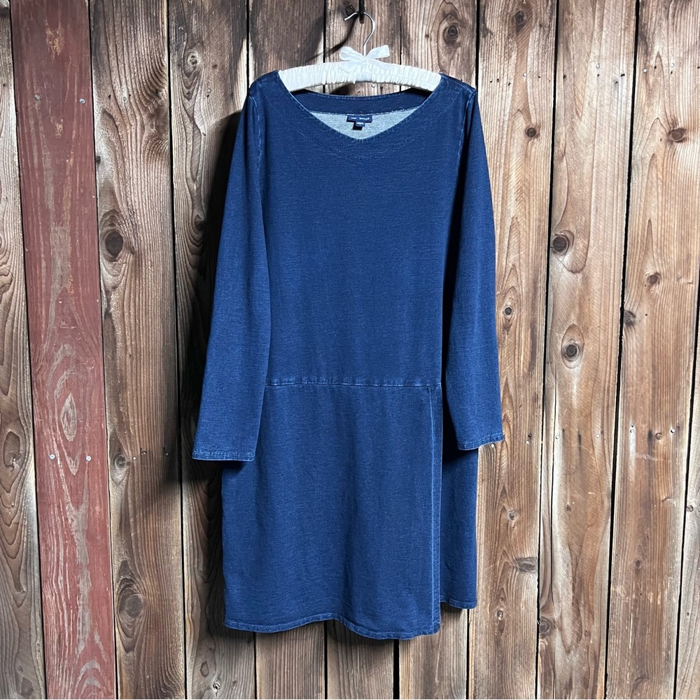 J.Jill Indigo Navy Blue Denim Look
PureJill Classic Faux Wrap Skirt Dress Sz L - Picture 4 of 13